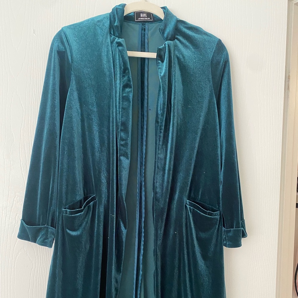 Blue velvet blazer